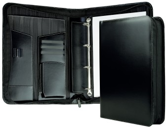 Manager Orga Mappe XXL in CAMBRIDGE Top Grain Rindleder schwarz